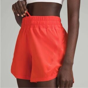 Lululemon NWOT Track That High-Rise Lined Short 5" Solar Orange